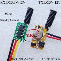 Low power consumption Micro Remote Switch Contactless No Noise 3.7V 4.5V 5V 6V 7.4V 9V 12V Transmitter PCB Circuit 1527 433Radio