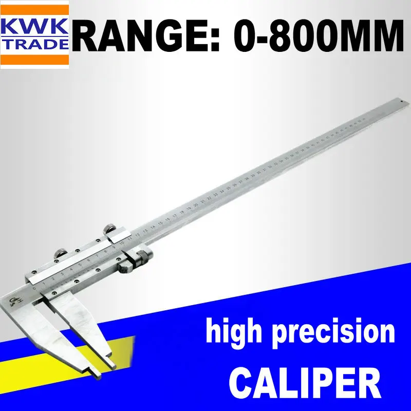 Medidor de Calibre Vernier de 800 mm Micrômetro Métrico de Grande Alcance 0800 mm Ferramentas de Medição de Alta Precisão