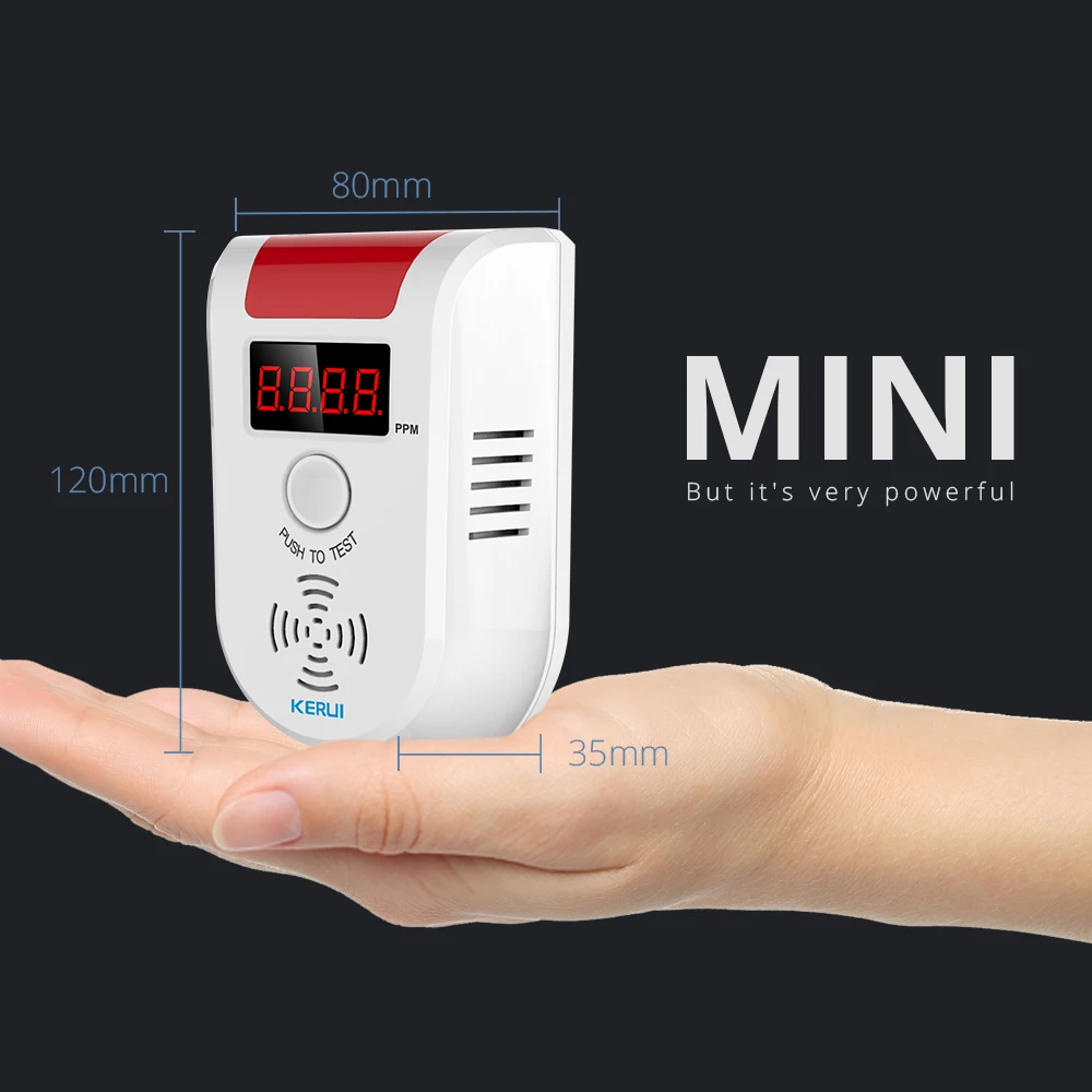 KERUI GD13 Gas Detector Alarm LPG Gas LED Display Wireless Intelligent Sensor Voice Auto Detect Sensor Nature Leak Alarm System