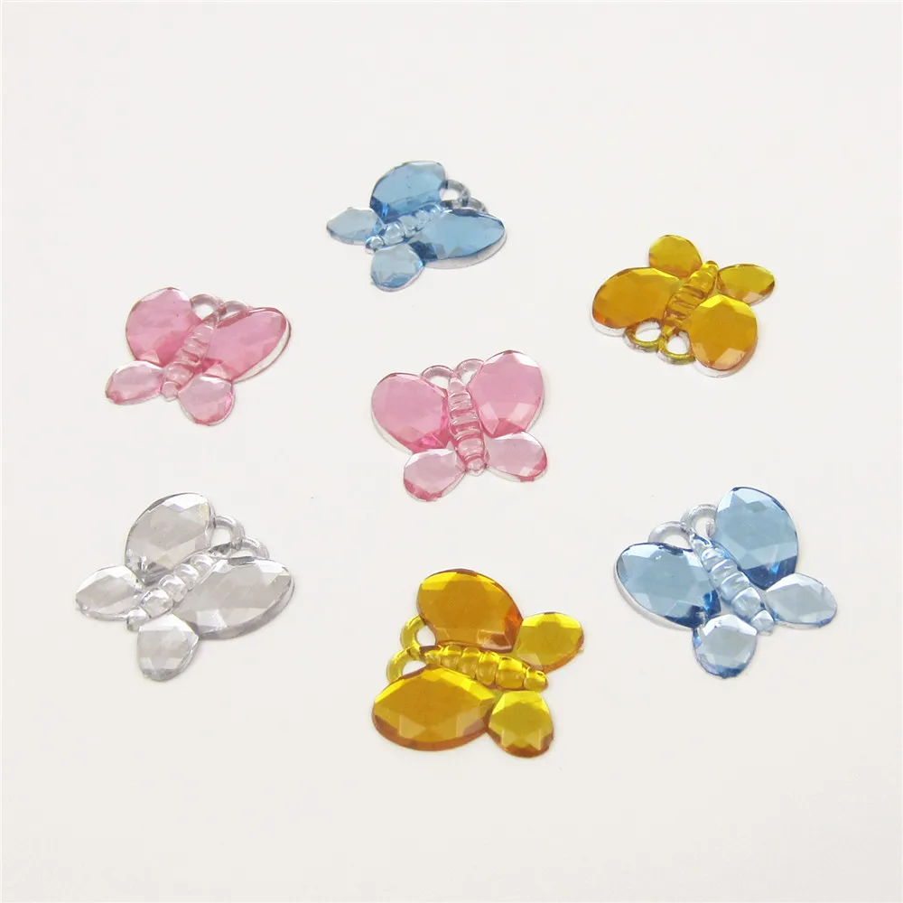 15mm 1000pcs/Lot Resin imitation Butterfly Design Acrylic Rhinestone, Crystal Cabochons Beads, Diy For deco