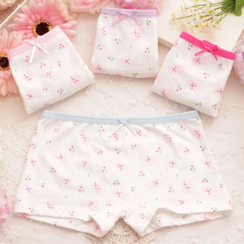 4pcs/lot Cartoon girls briefs Panties 100% Cotton Short Pants Cartoon Panties Girls\' Underwear