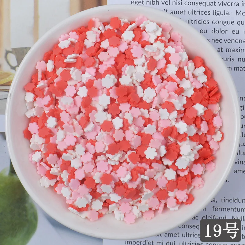 20 gr/los Nette Gefälschte Ton Streusel Bunte Herz Fünf Sterne Schleife Süßigkeiten Streusel für Handwerk Machen, DIY Kuchen Dessert Dekoration – Detail 19