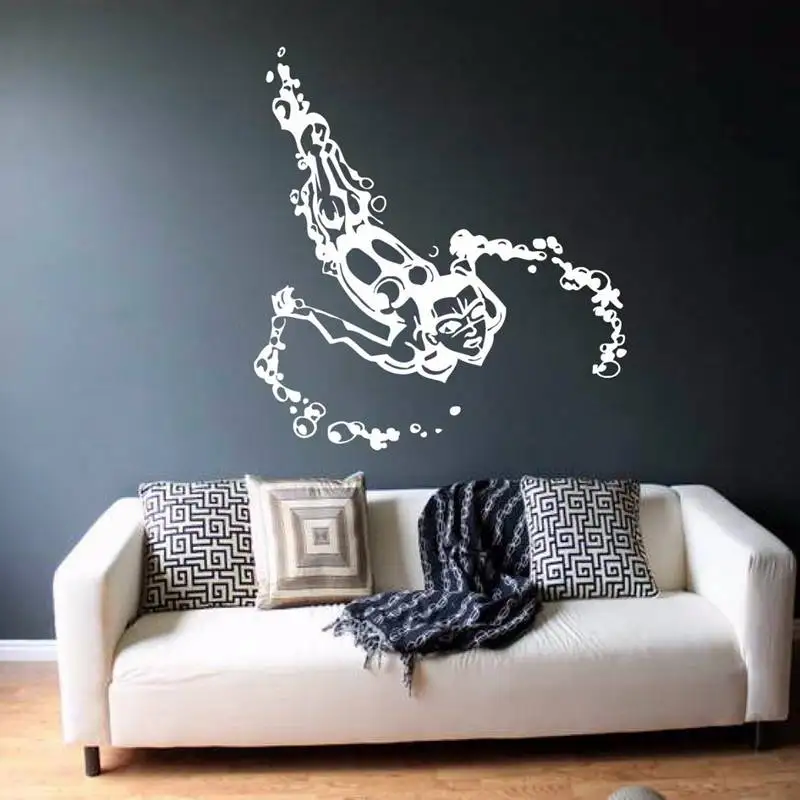 Swim Sticker Swimmer Decal Swimming Posters Vinyl Wall Decals Pegatina Decor Mural Swim Sticker