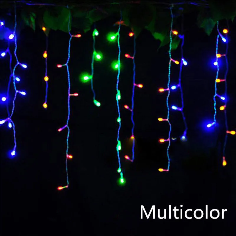 5M Christmas LED Curtain Icicle String Light Droop 0.4-0.6m LED Party Garden Stage Outdoor Waterproof Decorative Fairy Light