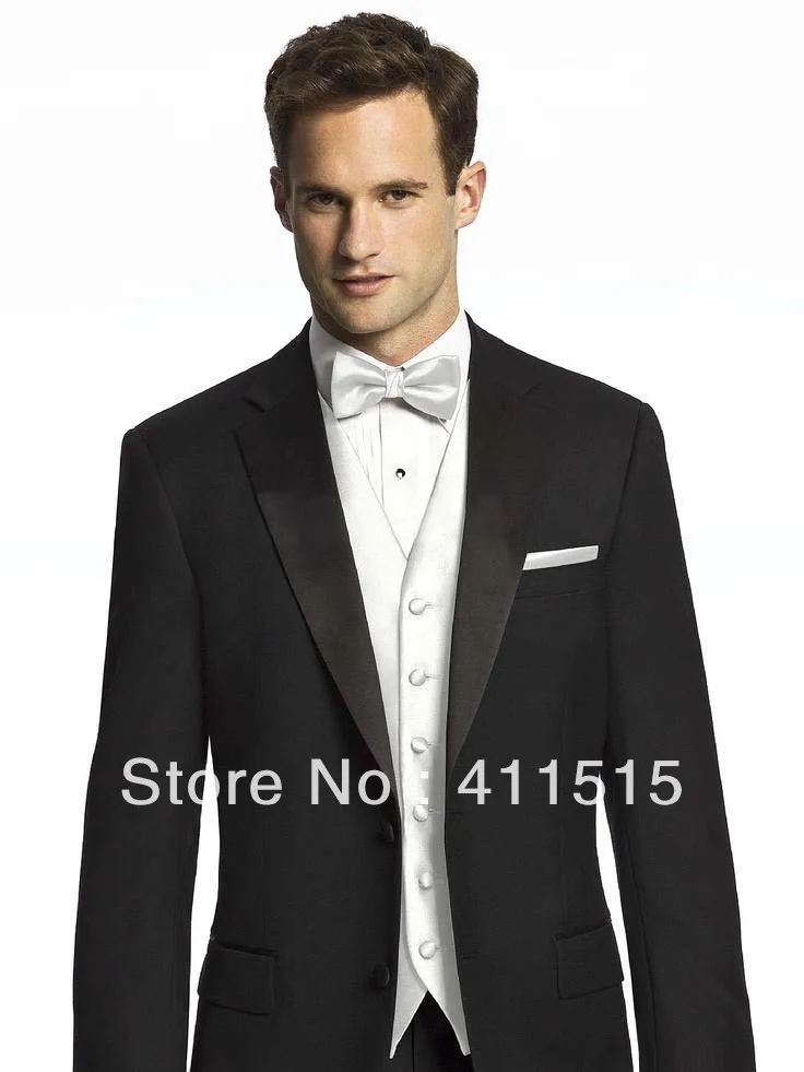 

free shipping!Custom suit/ Black Notch Lapel Groom WEAR Tuxedos Groomsmen/Men Wedding Suits Best man Suits /wedding DRESS PARTY