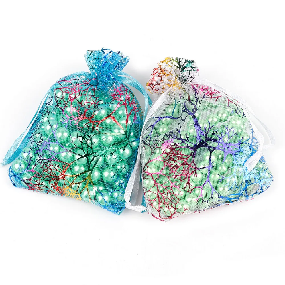 10pcs Drawstring Organza Bags for Jewellery Packaging