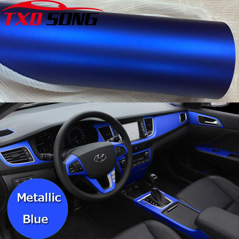 60cm/30cm*1m/2m/3m Blue Metallic Matt Vinyl wrap Car Wrap Chrome matte vinyl film blue Matt Film Vehicle Wrapping Sticker Foil