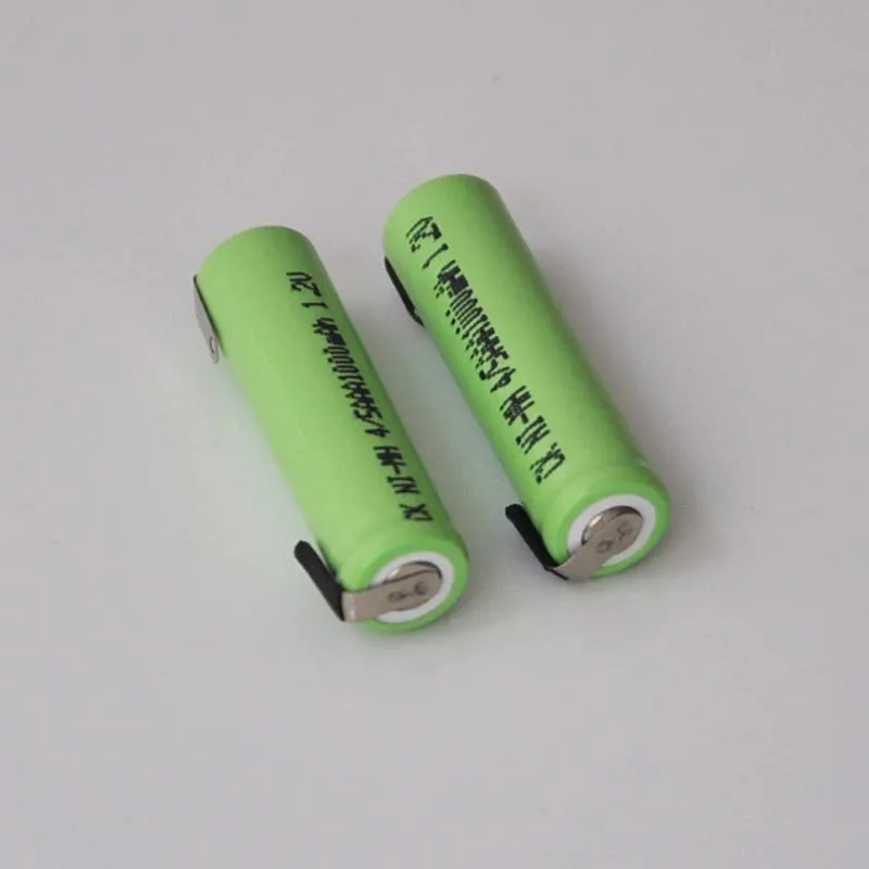 2-5PCS 1.2V 4/5AAA Rechargeable battery 1000mah 4/5 AAA nimh ni-mh cell with soldering tabs for electric toothbrush shaver