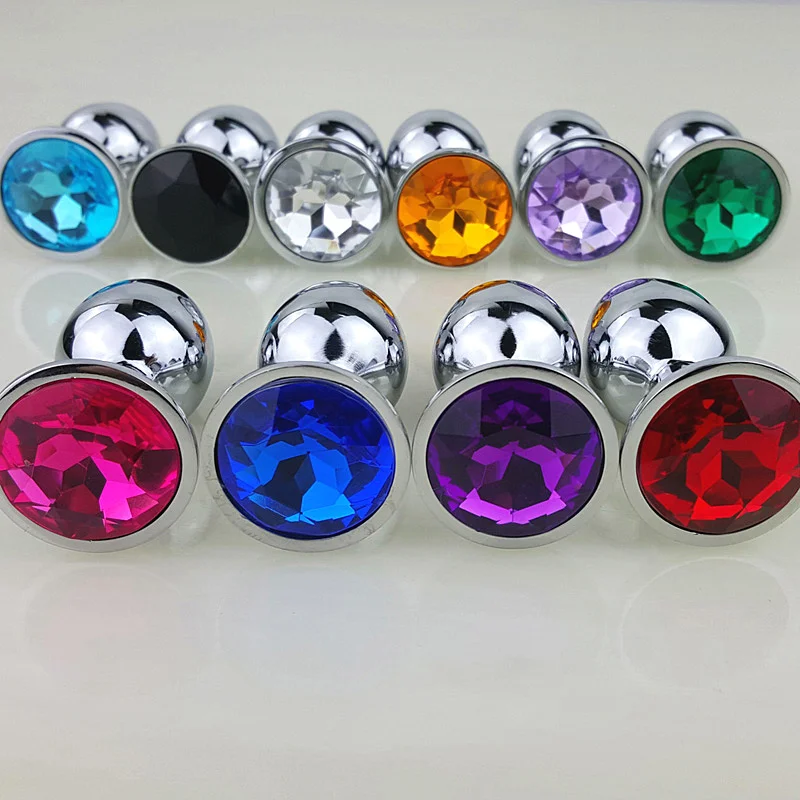 12 Colors Metal Anal Sex Toys For Women & Men,  Anal Butt Plugs + Crystal Jewelry, Booty Beads,Anal Tube, Sex Products