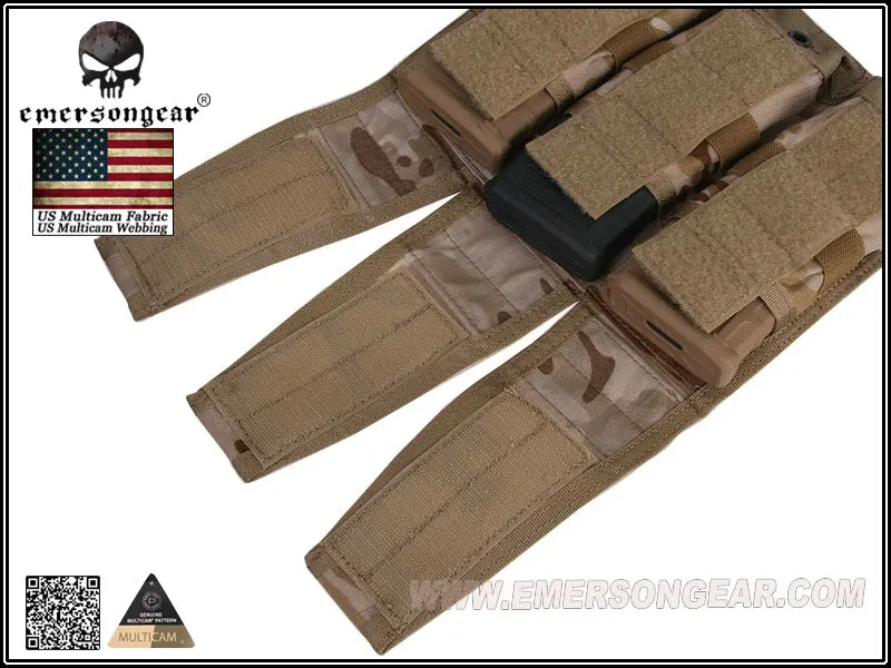 EmersonGear-Triple Magazine Pouch, Combat Molle, Tactical MAG Pouch, MC Airsoft Gear, EM6365