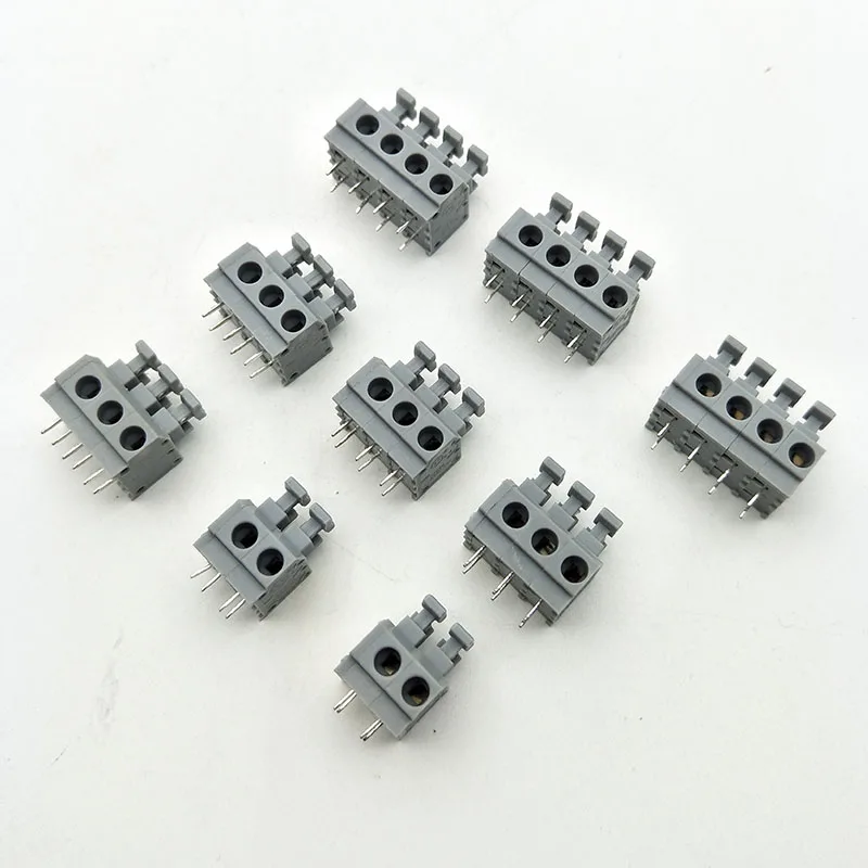 10Pcs KF235 5.0mm Pitch Straight PCB Board Screwless Spring Terminal Blocks 2P 3P 4P Positions Terminal connector 250V 10A
