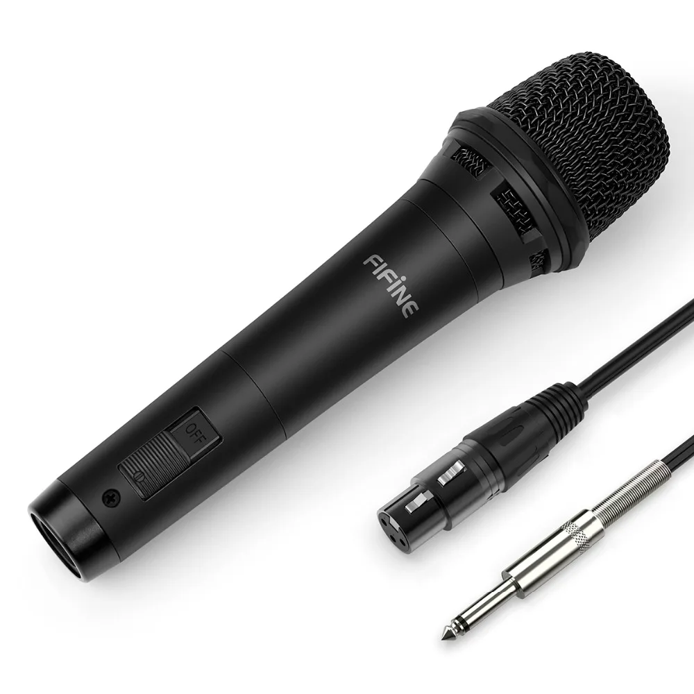 FIFINE Dynamic Vocal Cardioid Handheld Microphone with On/Off Switch for Tecahing Meeting Karaoke Live Speech K8