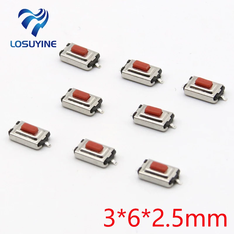 

100 шт./лот 3*6*2,5 мм 3x6x2, 5 мм тактильный тактовый кнопочный микро-переключатель мгновенного действия