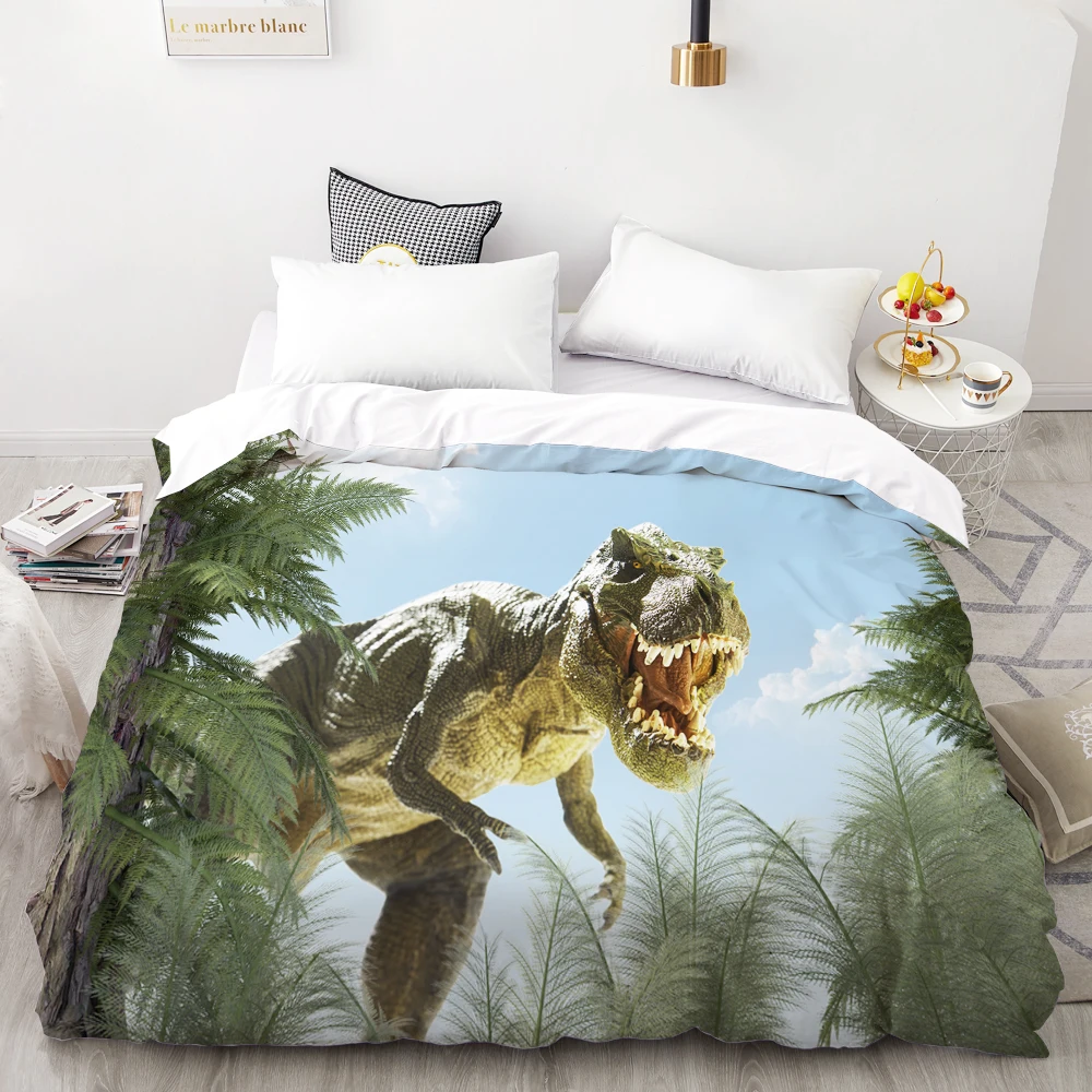 3D HD Digital Printing Custom Duvet Cover,Comforter/Quilt/Blanket case Single Bedding 140x200 Cartoon Dinosaurs Drop Shipping