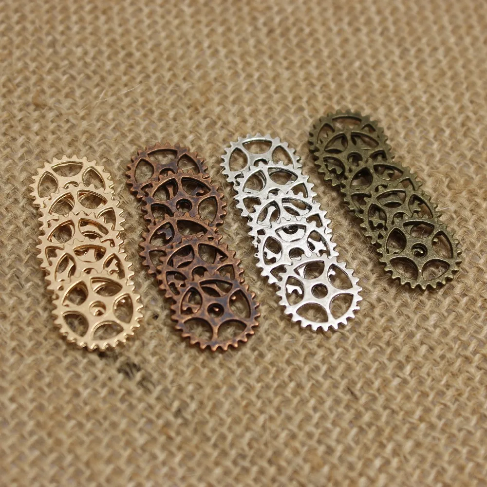 

Four color Metal Alloy Mini Gear Jewelry Charm Jewelry Findings Free shipping (160 pieces/lot) 15mm T0182