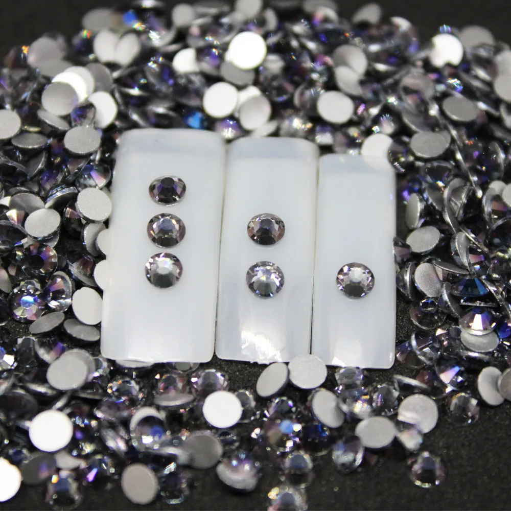 SS16-SS50 Purple ghost Rhinestones Back Flat Round Nail Art Decorations And Stones Non Hotfix Rhinestones Crystals for DIY Glass