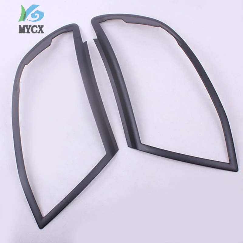 Car Accessories ABS Black Headlight Covers Lamp Surrouds Trim For Ford Ranger T6 2012-2014