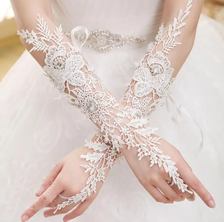 Premium long lace wedding dress gloves