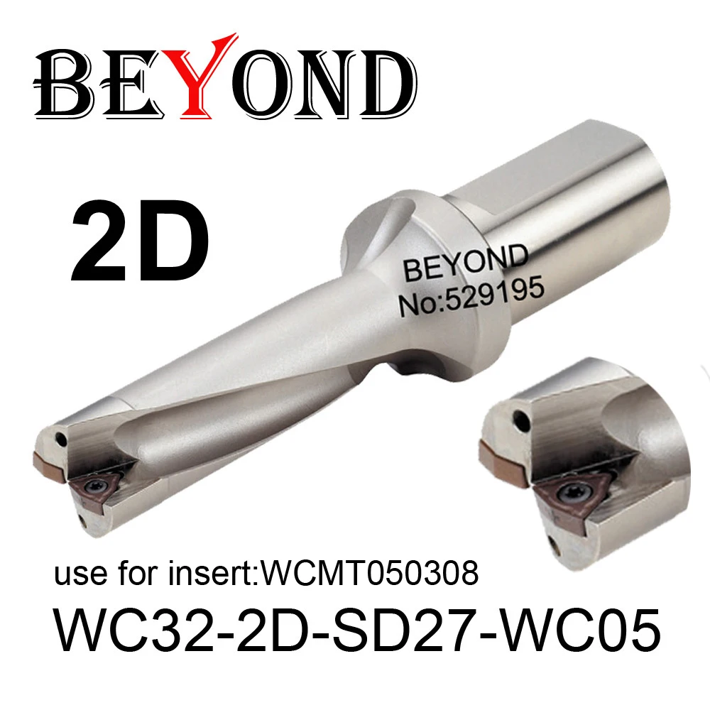 

BEYOND WC 2D 27mm 27.5mm WC32-2D-SD27-WC05 SD27.5 U Drilling use Carbide Inserts WCMT WCMT050308 Drill Bit Indexable CNC Tools