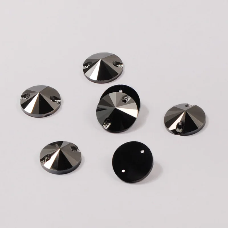 Jet hematite Flat back Sew on Rhinestones Glass Beads Crystal Strass Stones Rhinestone Appliques For Dance Garment Dress