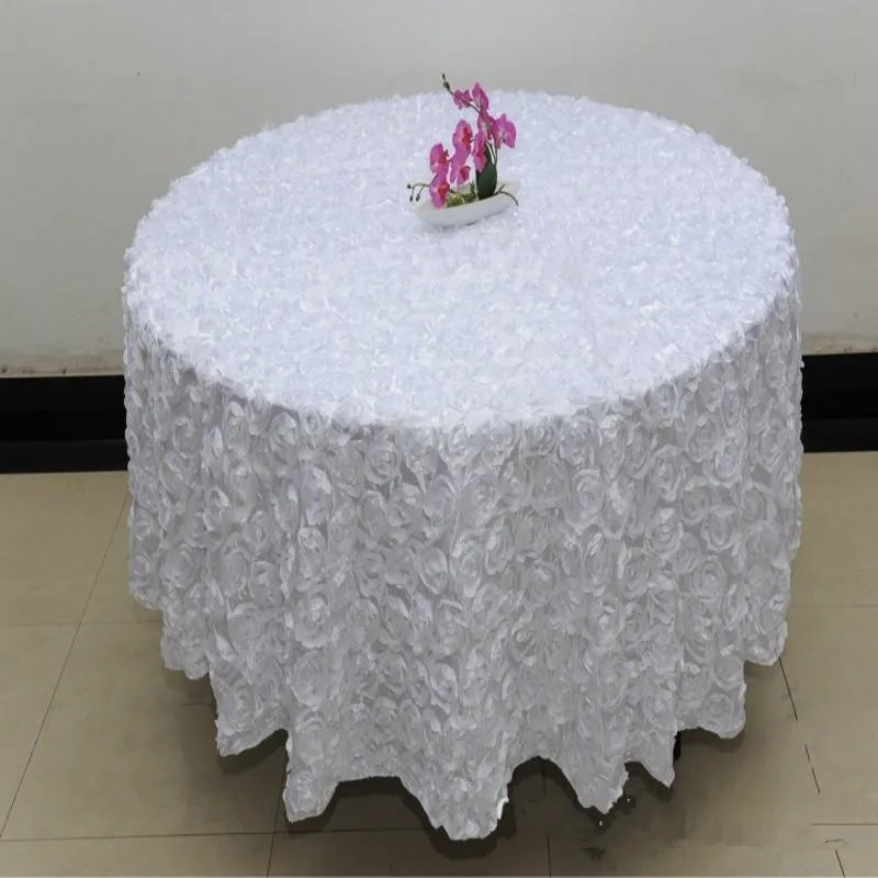 

Personalized Custom Size Fashion 3D Rose Flower Round Table Cloth Reception Tablecloth Wedding Banquet Decoration Supplies