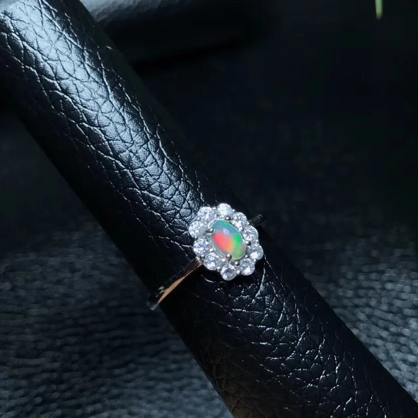 Natürliche opal frau ringe ändern feuer farbe mysterious 925 silber einstellbare größe