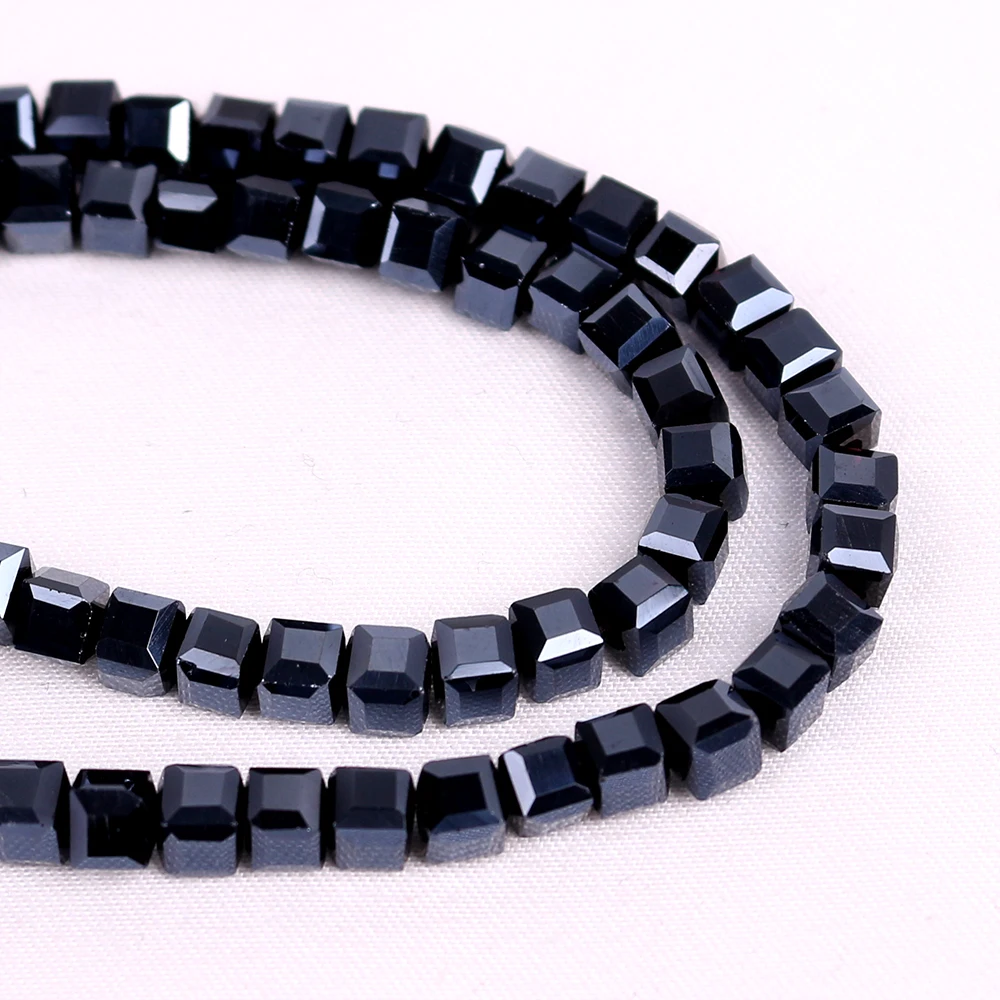 95Pcs/Lot 4mm Austrian Glass Square Beads Faceted Crystal  Spacer Cube Beaded for Jewelry Making Earing Accessories Needlework