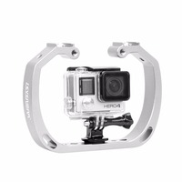 Diving Underwater Aluminum Selfie Monopod Mount Double-Arm Tray Handheld For Gopor Action Camera Holder