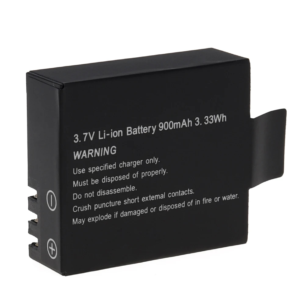 3.7V 900mAh Rechargeable Li-ion Battery 3.3wh for SJCAM Sports Camera Battery J4000 SJ5000 SJ6000 Replacement Action Camera Cell