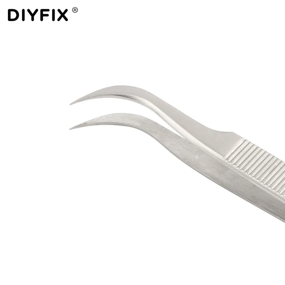 DIYFIX Chính Xác Điện Tử Nhíp Chống Tĩnh Điện Cong Thẳng Đầu Không Kìm Cộng Lực Sửa Chữa Điện Thoại Cầm Tay Bộ