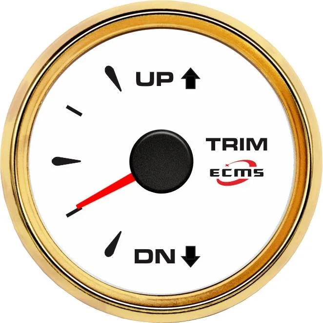 New Design Marine Boat Yacht Automotive Trim Gauge UP-DN 0-190 Ohms 9-32V 52mm 2 Inch 316L Gold Bezel White Dial 802-00062