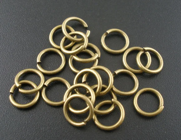 Doreen Box Lovely 200 PCs Bronze Color Open Jump Rings Findings 8x1.2mm (B03829)