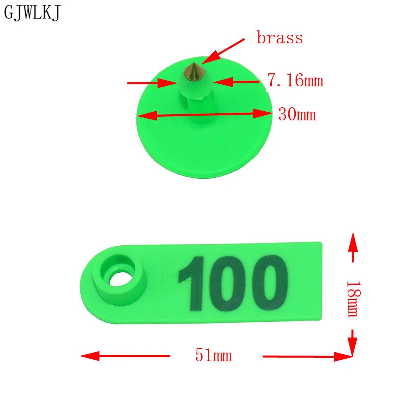 Nie. 1-200 owiec tag z cyfrowy znak laserowe wpisując miedzi głowy kolczyk zwierząt gospodarskich karta identyfikacyjna zwierząt supplies200pcs