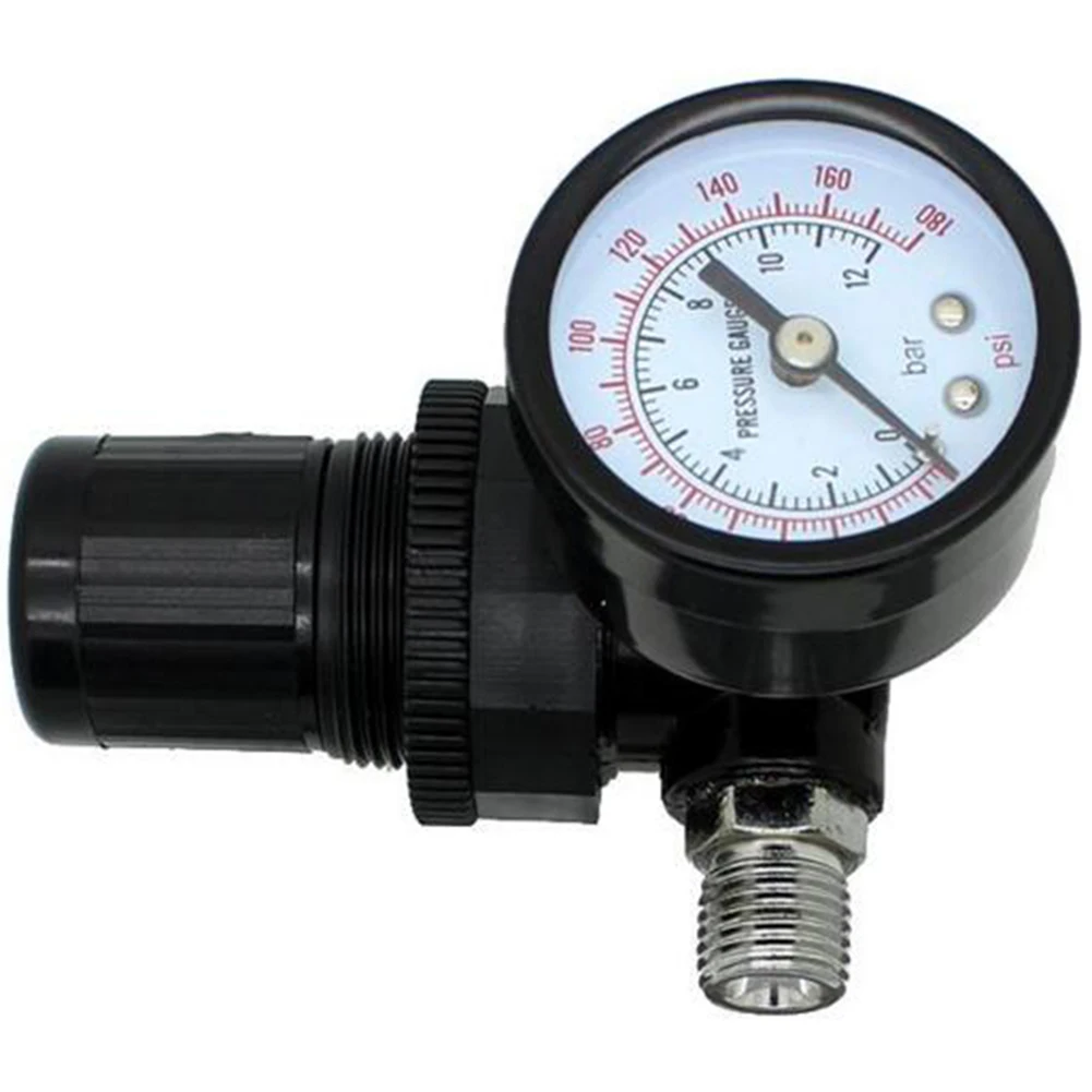 

1/4" Pneumatic Air Control Compressor Pressure Gauge Regulator Valve 0-180PSI