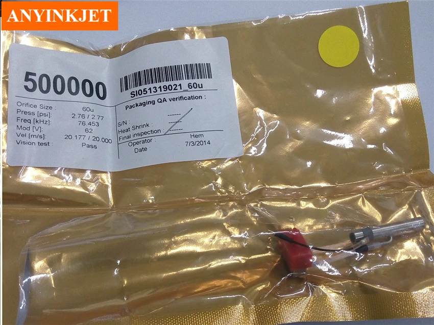 

Videojet VJ1210 nozzle 70U nozzle only for videojet 1210 1220 1510 1520 1610 1620 1000 series inkjet printer