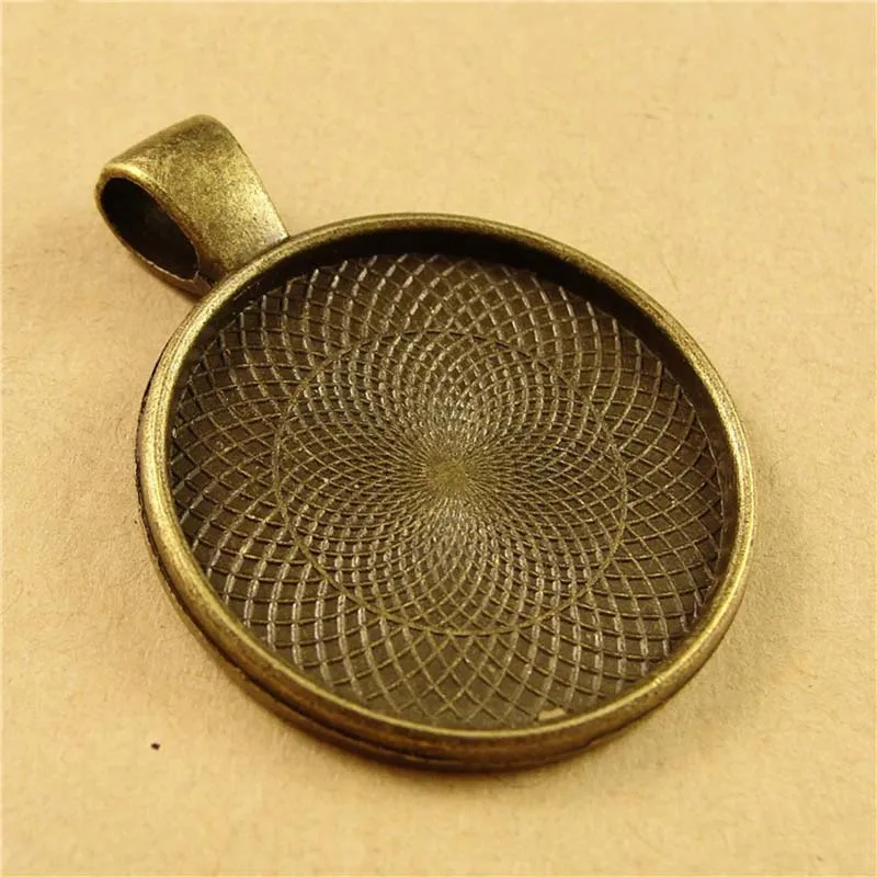 10pcs/lot 25mm Gold Silver Color Necklace Pendant Setting Cabochon Cameo Base Tray Bezel Blank Fit Round Cabochons Base DIY - Image 4