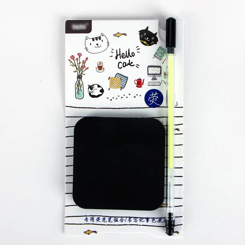 1pc Cartoon Black Paper Sticky Note Message N Times Sticky Highlighter Set Paste Note Creative Student Stationery Memo Notepad