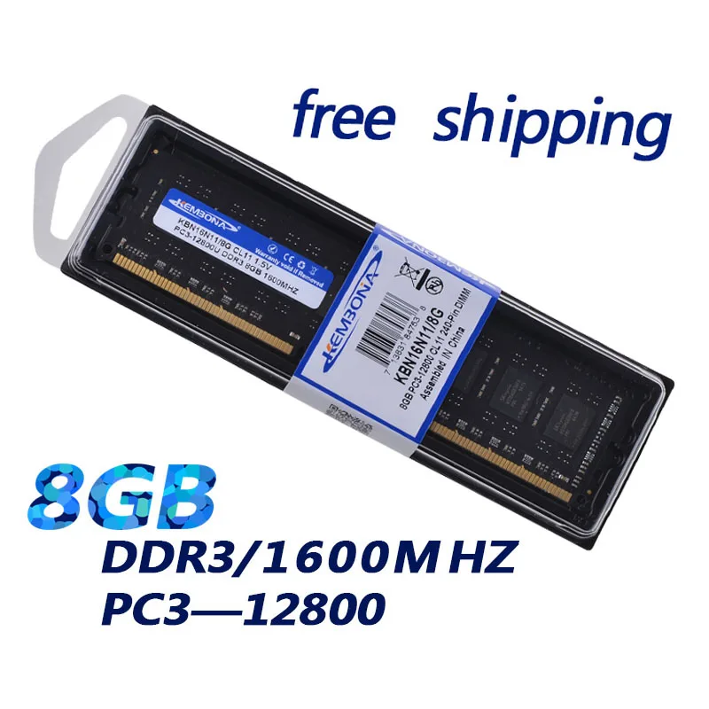 KEMBONA-memoria Ram DDR3 de 8gb para ordenador, tarjeta madre Compatible con Intel y A-M-D, 12800, 1600mhz, ddr3, 8g