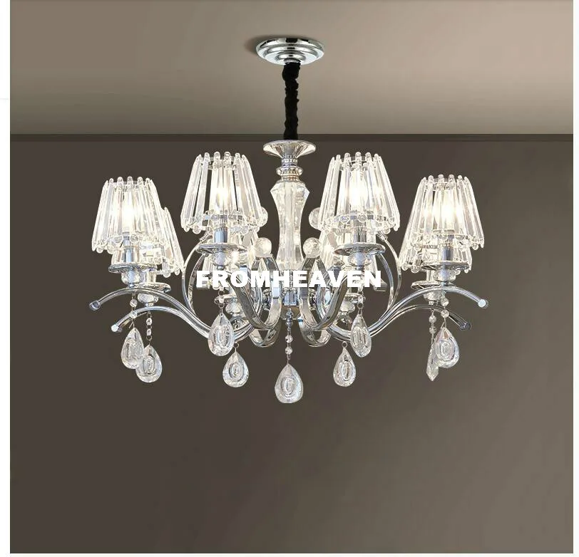 Imagem -06 - Crystal Chandelier para Restaurante Moderno E14 ac Crystal Chandeliers Decoração para Casa Iluminação Interior Europeu k9