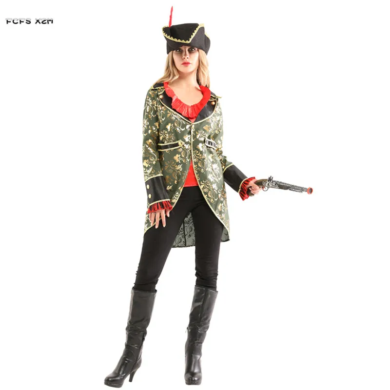 Woman Halloween Pirates of the Caribbean Costumes Female Warrior Cosplay Carnival Purim Nightclub Role Play Showing Party Dress