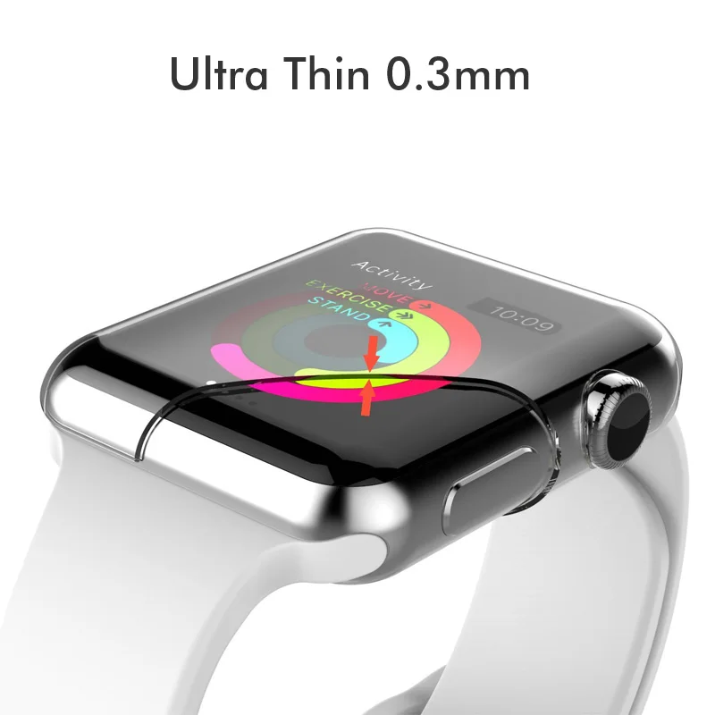 Series 5 Protection Case Clear Crystal Silicone Cover for Apple Watch Series 2 3 Screen Protector Transparent fundas Coque 41mm