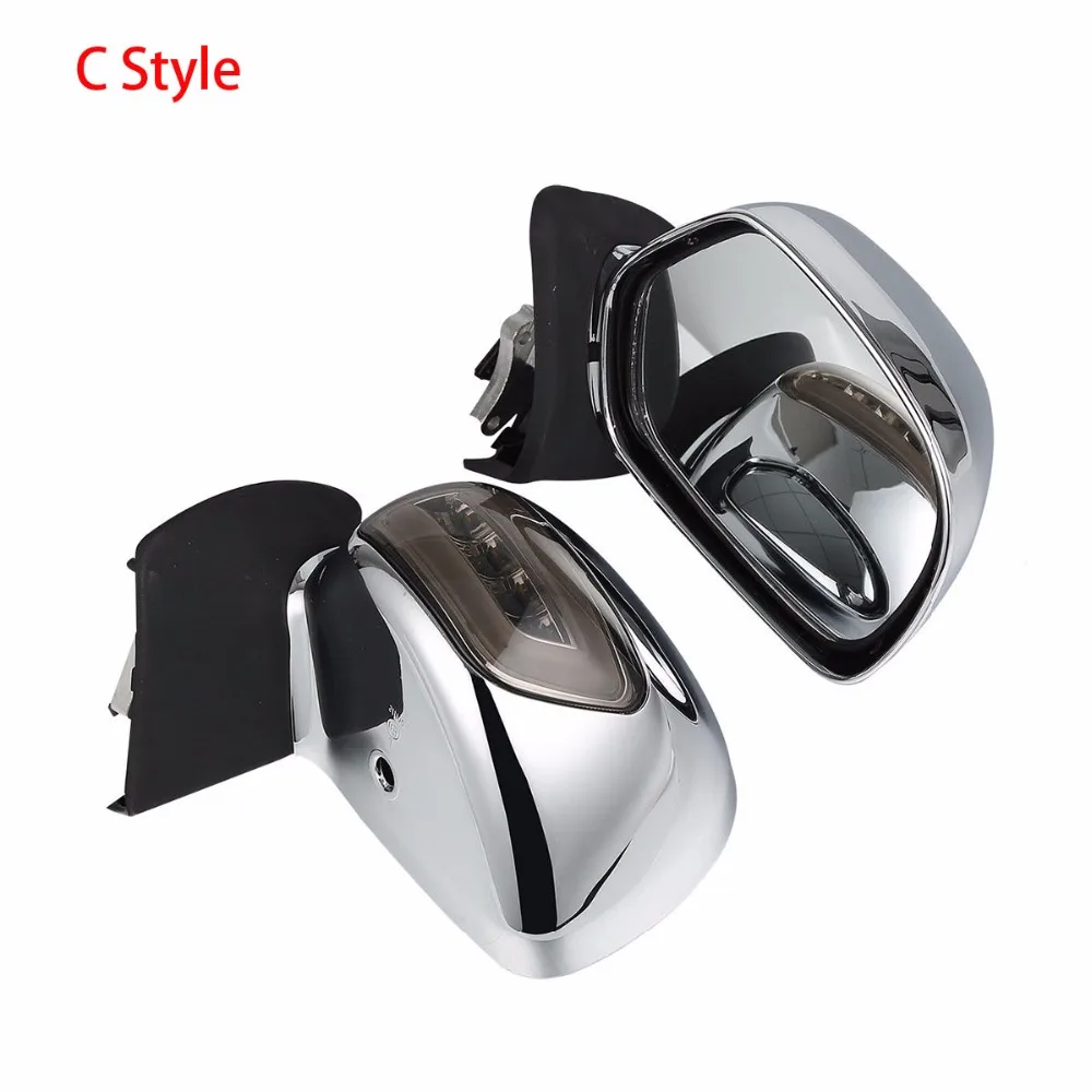 Motorcycle Rearview Mirrors LED Turn Signals Smoke Lens For Honda Goldwing GL1800 2001-2017