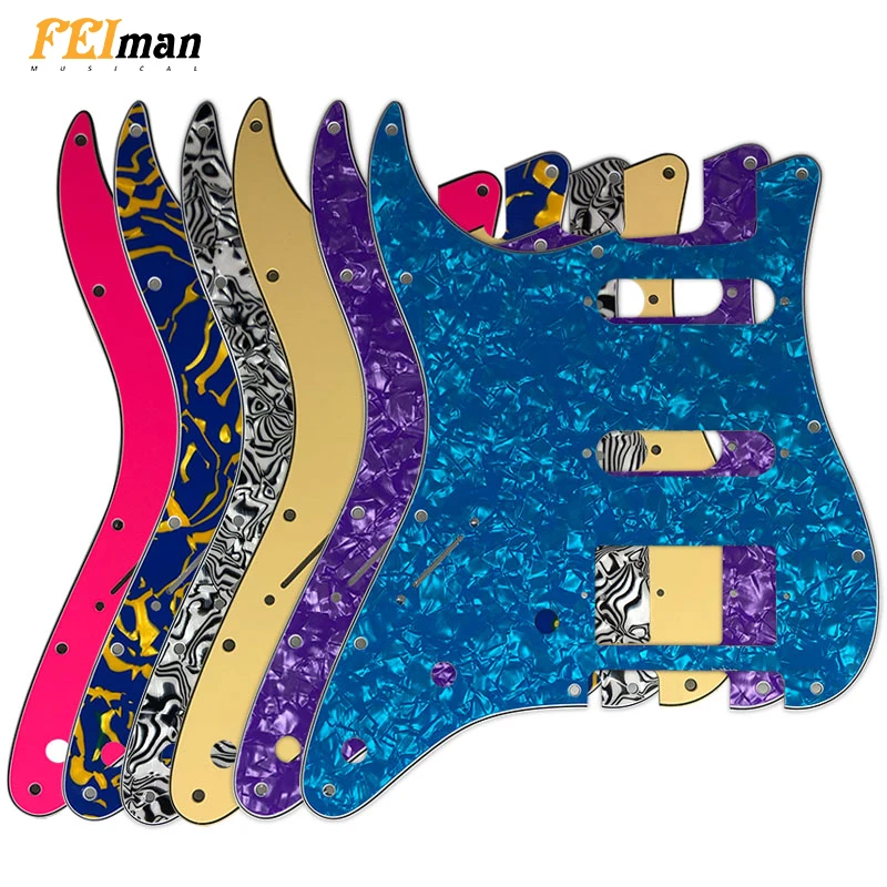 

Pleroo Left Handed 11 Screw Hole Pickguard For Fender Strat USA/Mexican Standard ST HSS With PAF Humbucker Guitar Parts