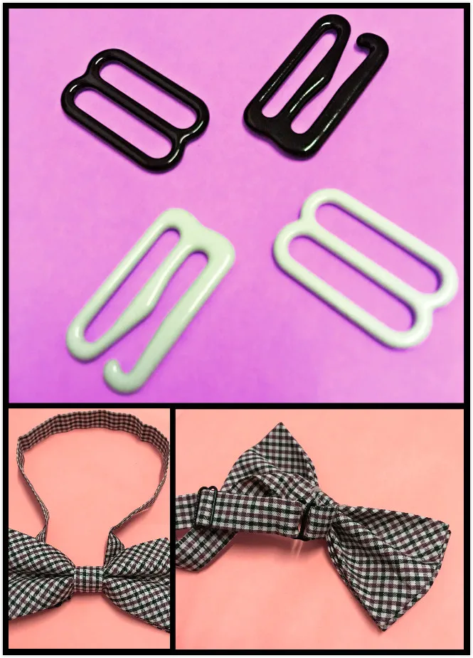 50 set Metal hook bow tie cufflinks Hardware Necktie Hook tie Clips Fasteners to Make Adjustable Straps on Bow Tie buckles dips