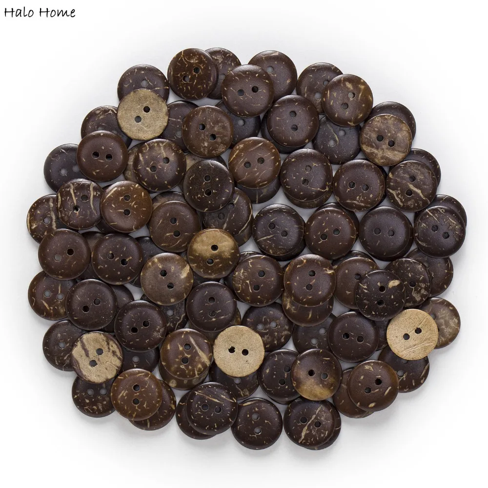 2/4 Hole 10-30mm 20-100pcs Brown Coconut Shell Buttons Home Fabric Clothing Decor Sewing Scrapbooking Card Making DIY