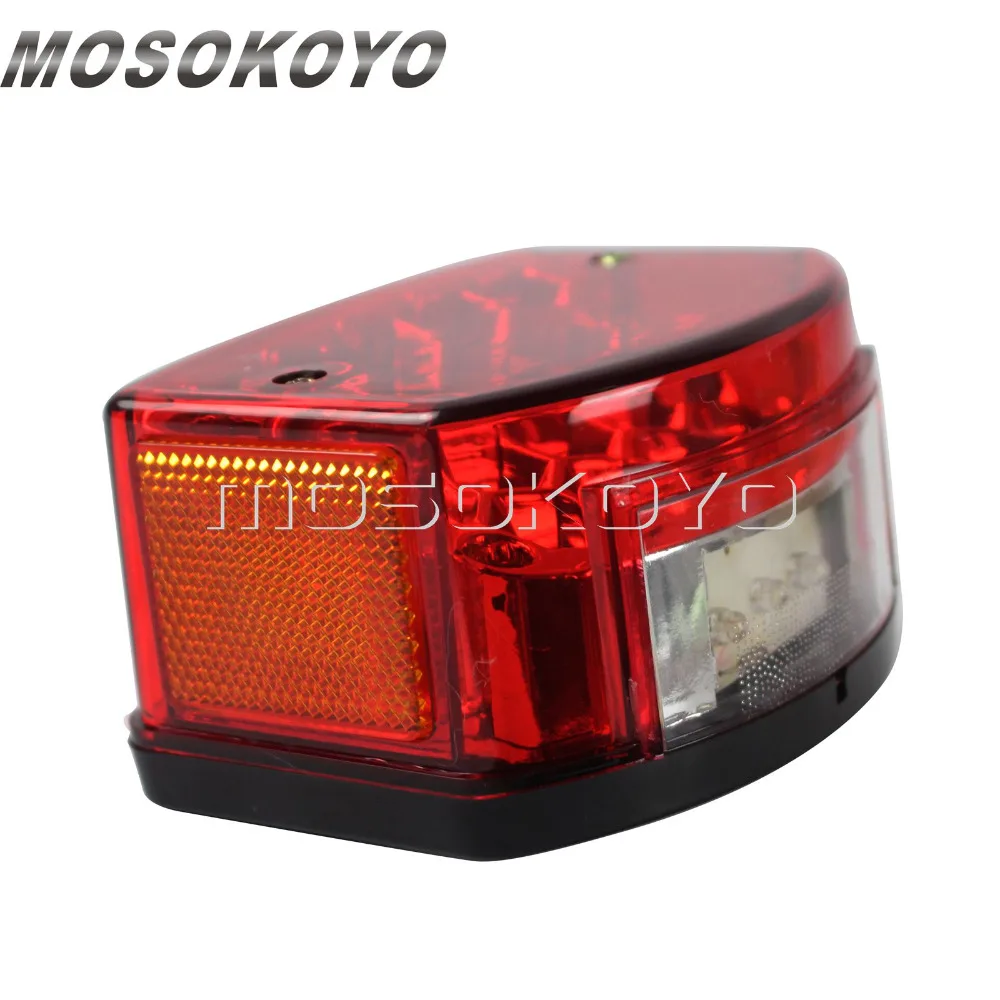 Red Motorcycle Taillights LED License Plate Light Rear Tail Brake Stop Lamp W/ Reflector for Minsk 125 cc 125CC Carpathians 50cc