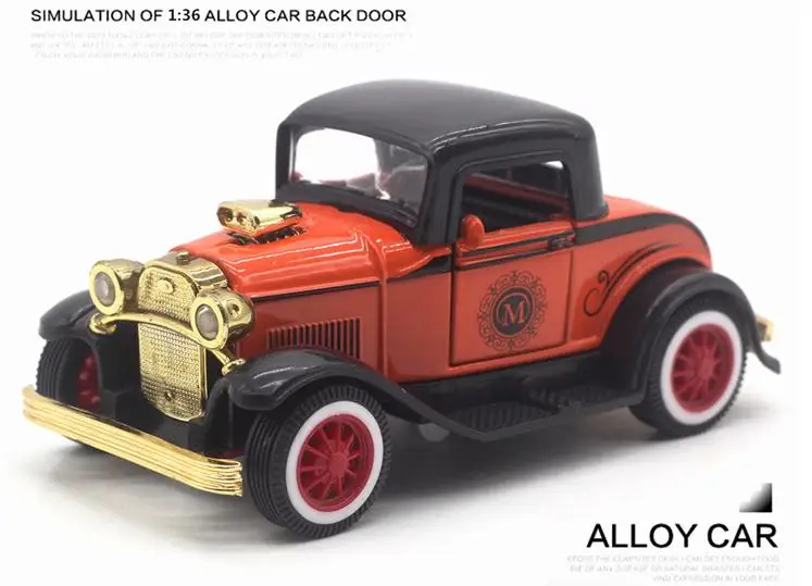 High imitation top classic car toys, 1: 36 alloy pull back model car, metal castings, 2 open the door, wholesale