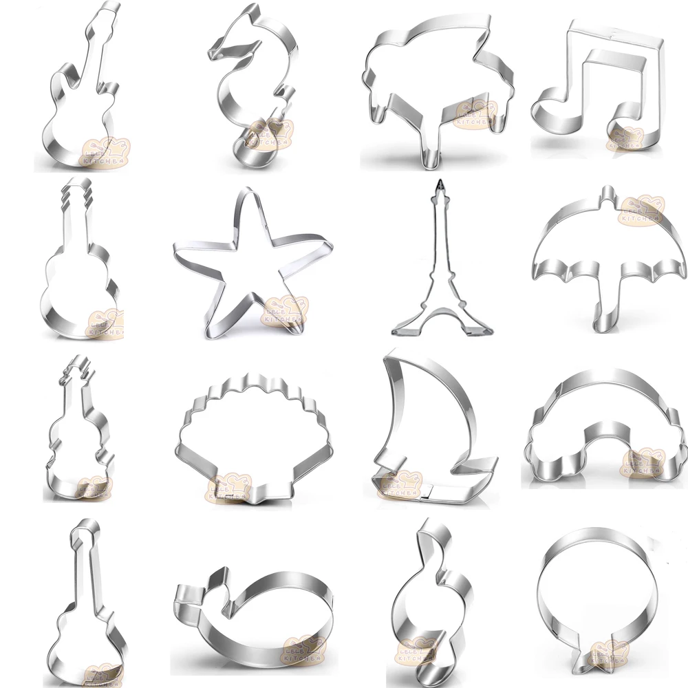 

1pcs Seafood boat music series stainless steel cookie cutter biscuit pastry sandwich mold fondant cake decorating tools