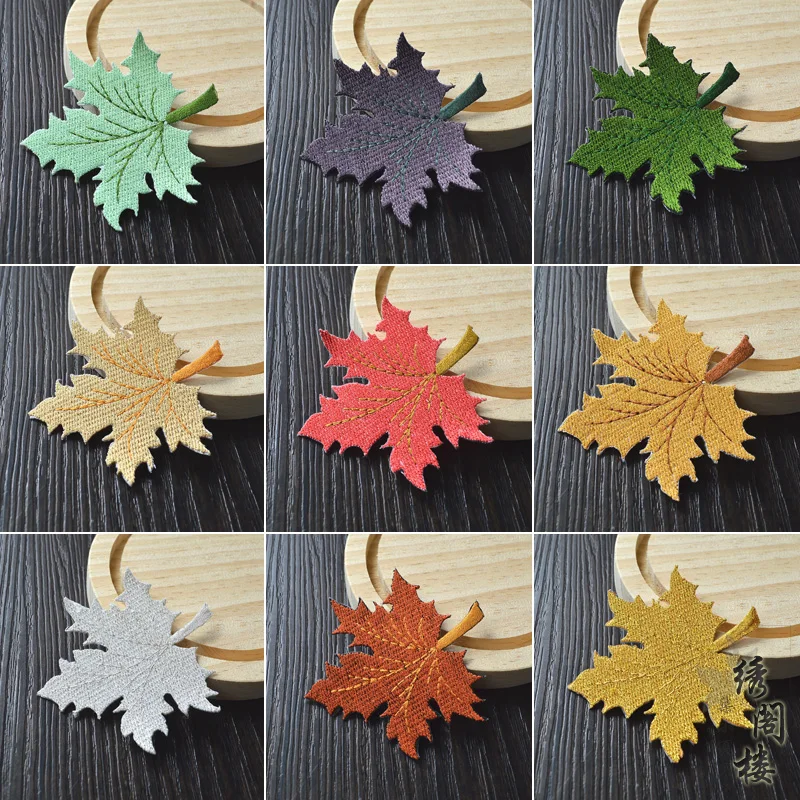 

Exquisite Maple Leaf Embroidery Cloth Decals Stickers Personalized Bags Gloves Scarves Decorative Patch Straps