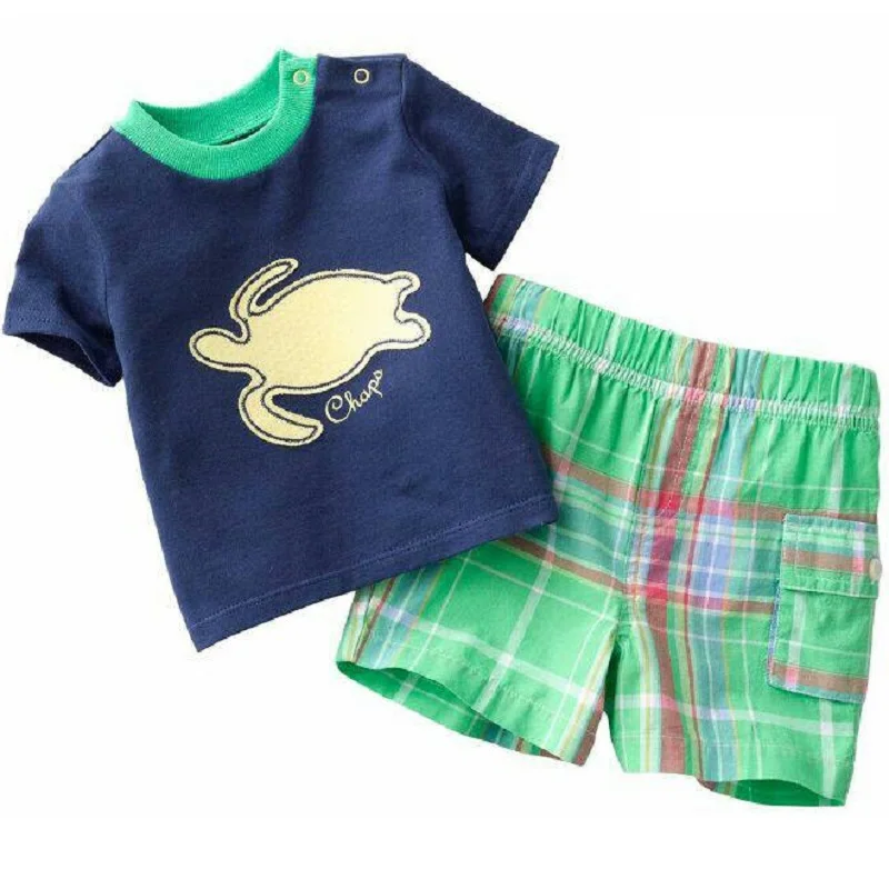 2022 Baby Boy Clothes Suits Summer Children T-Shirts Shorts Pant 2-Piece Clothing Set Beach Kids Outfits Sport Suit 2 3 4 5 6 7Y